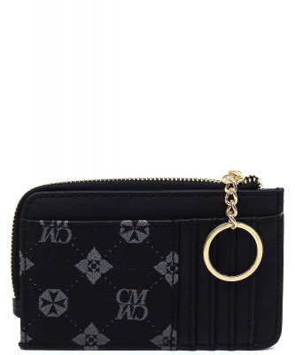 CM Monogram Card Holder Keychain Wallet CM003 BLACK